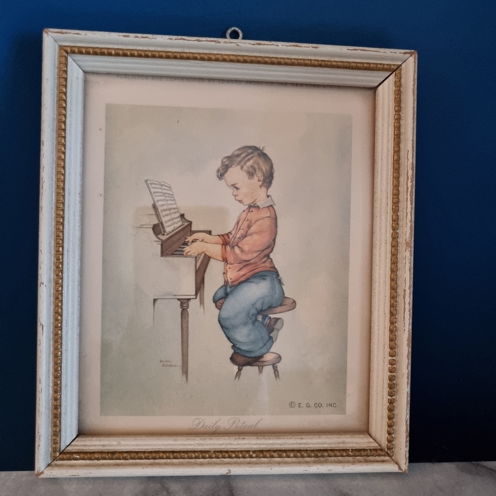 Vintage Anne Allaben "Daily Ritual" Signed Framed Print